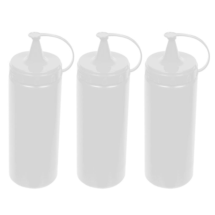 3 Pack 13oz Condiment Squeeze Bottles Sauce Oil Syrup Dressing Squirt Bottle Cap