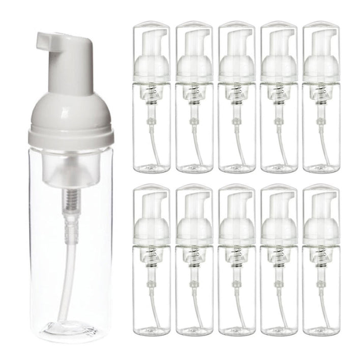 10PC Dispenser Soap Foam Foaming Pump Bottle 1.7oz 50ml Clear Plastic Travel New