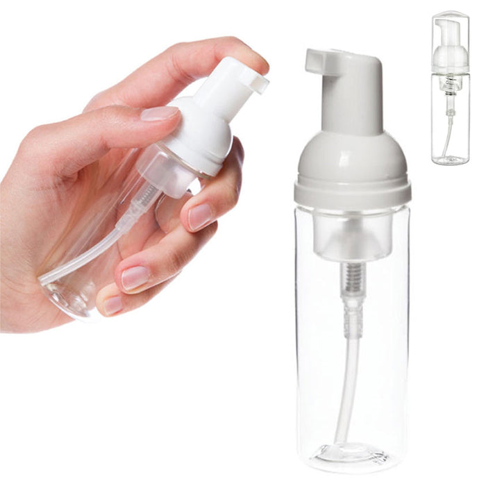 6 Pk Empty Foam Pump Bottles White Plastic Mini Hand Soap Dispenser 50ml 1.7oz