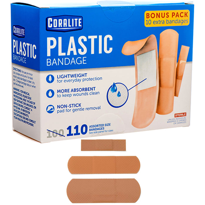 220 Adhesive Bandages Sterile Non-Stick Pad Water Resistant Assorted First Aid