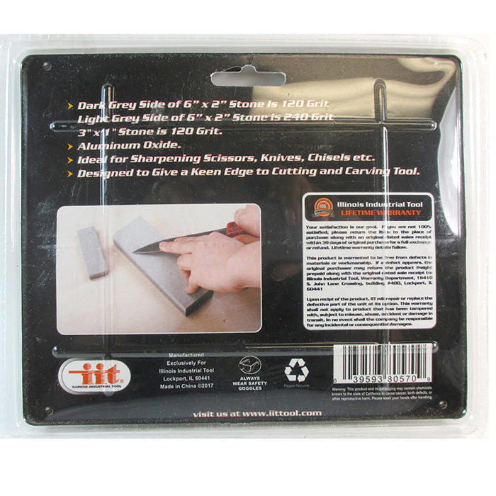 2 Pc 6" Aluminium Oxide Sharpening Stone Dual Grit Hone Knife Blade Sharpener