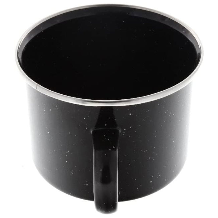 1 Black Enamel Cup Mug Metal Camping Drinking Coffee Bear Tea Hiking Travel 16oz