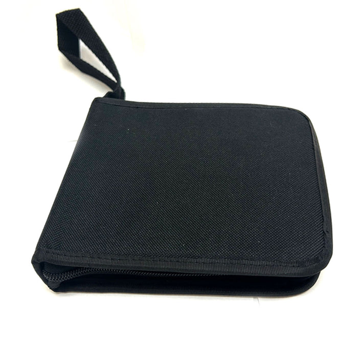 2 Black CD Case 24 Capacity DVD Media Storage Zipper Protective Disc Holder Book