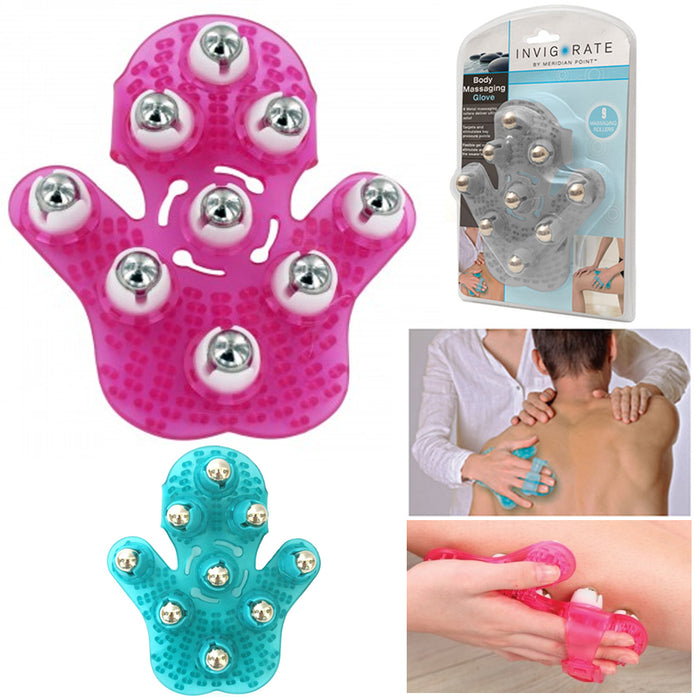 Body Massaging Glove Care Hand Hold Roller Rolling Massager Cellulite Relax New