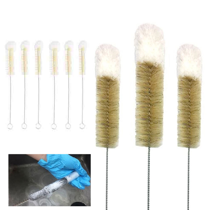 AllTopBargains 13035 6 Bottle Cleaner Brush Cotton Soft Tip Prevent Scratches Small Long Brush Glass