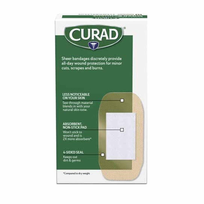 20 Ct Extra Large Sheer Bandages Heal Wounds Cut Latex Free Adhesive 3.75"