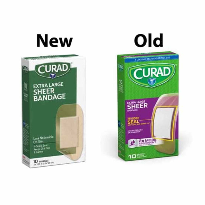 20 Ct Extra Large Sheer Bandages Heal Wounds Cut Latex Free Adhesive 3.75"
