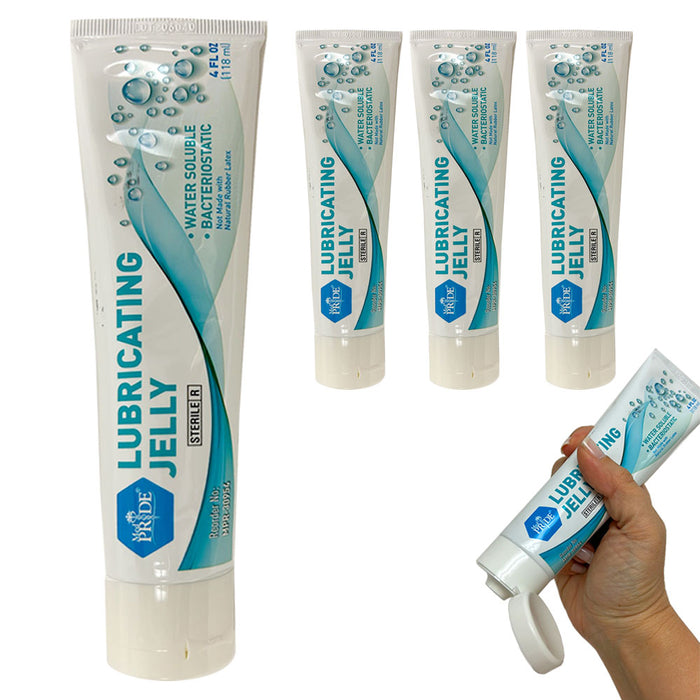 4 Pk Water Based Lube Lubricating Jelly Tube 4 Oz Sterile Bacteriostatic Enema