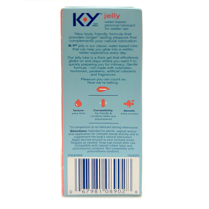 4 K-Y Jelly Water Based Personal Lubricant Safe W/ Latex Condoms Glide Lube 2oz