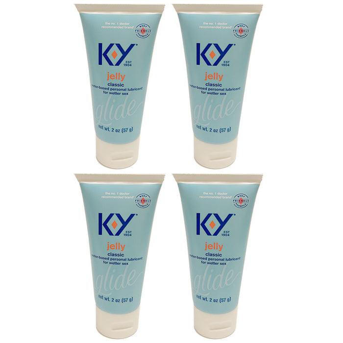 4 K-Y Jelly Water Based Personal Lubricant Latex Condoms Glide Lube 2oz Exp10-24