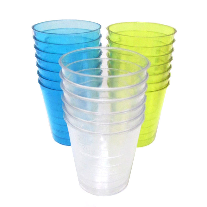 40 Ct Hard Plastic 1 Ounce Shot Glasses Party Essentials Mini Cups Neon Colors