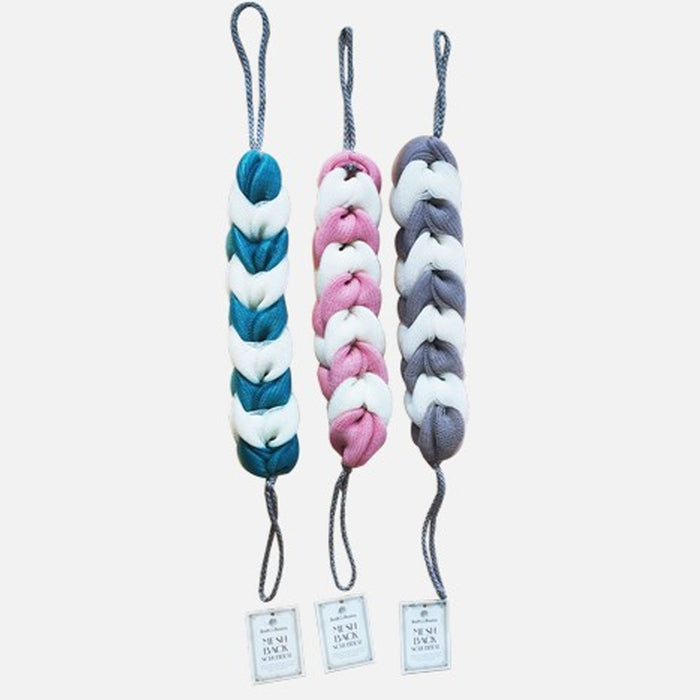 2 Back Scrubber Mesh Sponge Bath Shower Exfoliating Body Brush Wash Nylon Puff !