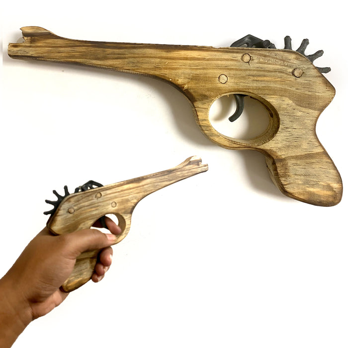 1 Wooden Rubber Band Gun Shot Pistol Toy Shooter Kids Cowboy Classic Boys Gift