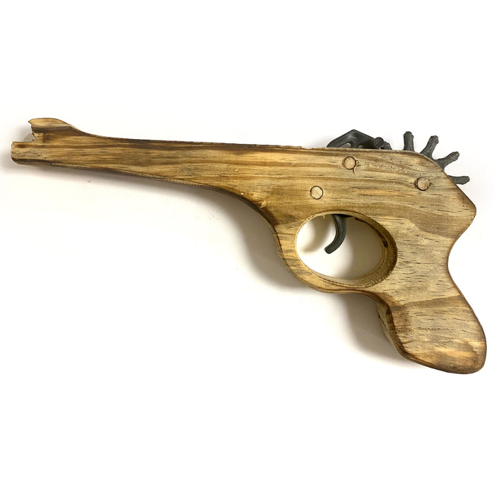 1 Wooden Rubber Band Gun Shot Pistol Toy Shooter Kids Cowboy Classic Boys Gift
