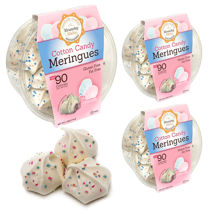 3 Pk Meringues Cookies Cotton Candy Flavor Gluten Fat Free 90 Calories Treats
