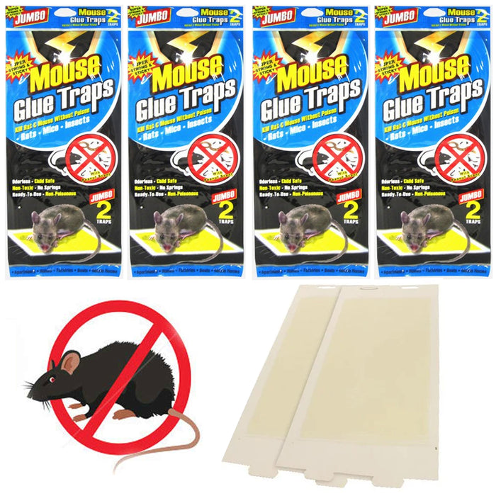 8 Pc Glue Traps Pests Mouse Sticky Mice Insects Boards Trays 12.5" H x 5.75" W
