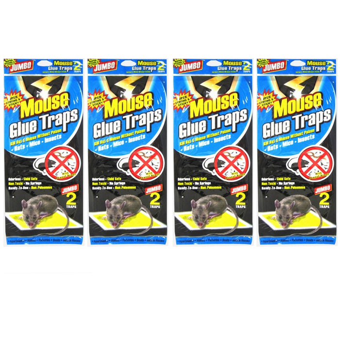 8 Pc Glue Traps Pests Mouse Sticky Mice Insects Boards Trays 12.5" H x 5.75" W