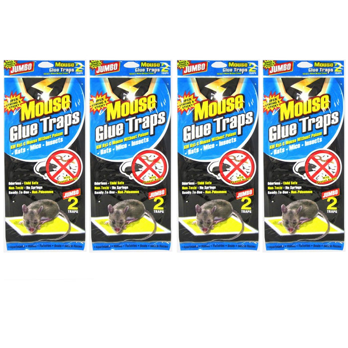 8 Pc Glue Traps Pests Mouse Sticky Mice Insects Boards Trays 12.5" H x 5.75" W