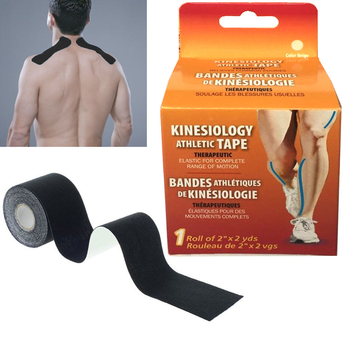2 Rolls Athletic Tape Kinesiology Sports Adhesive Elastic Bandage Therapy 2yds