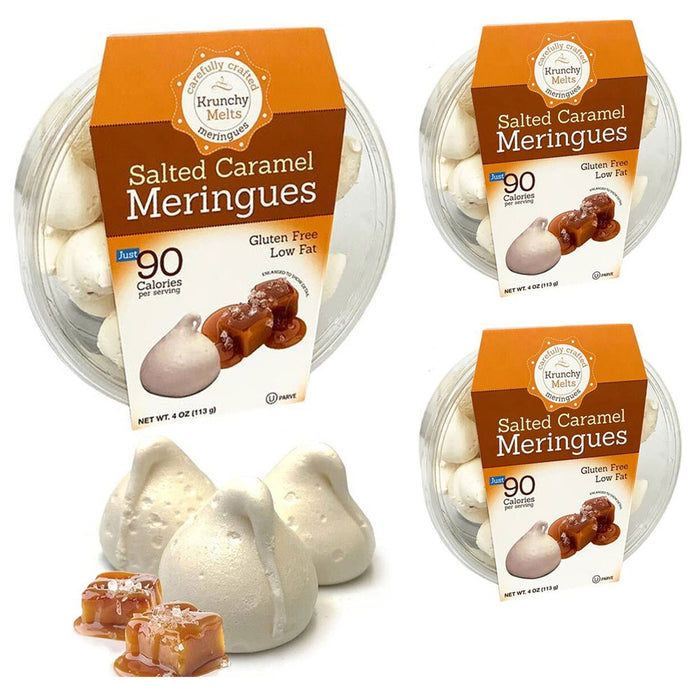3 Pk Meringues Cookies Salted Caramel Flavor Gluten Fat Free 90 Calories Treats