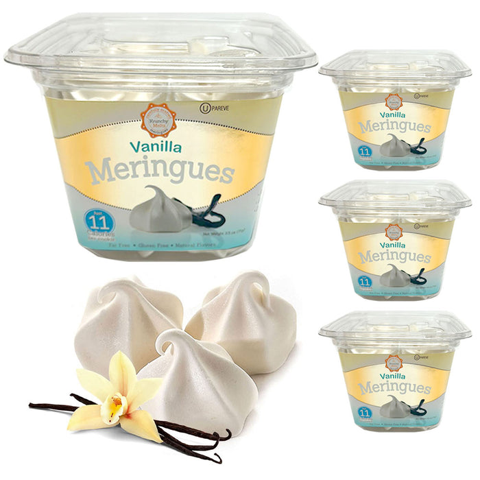 4 Pk Vanilla Flavor Meringues Cookies Melt Gluten Nut Fat Free 90 Calories Snack