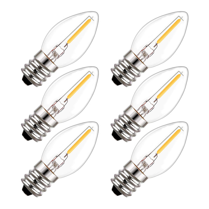 6 Pc LED Night Light Bulb E12 10W Candelabra Bulbs Replacement Chandelier 2200K