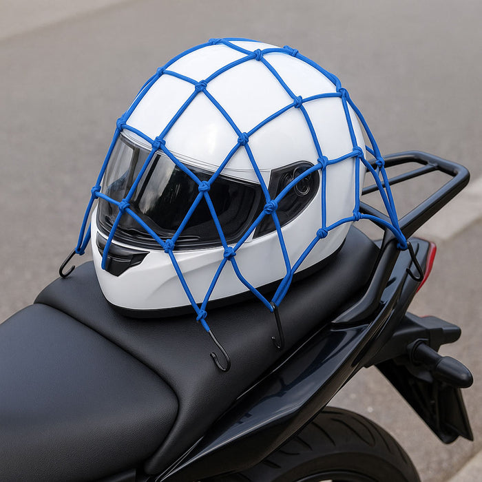 1 Motorbike Elastic Luggage Net with 6 Hook Heavy Duty Bungee Cargo Mesh 42x42cm