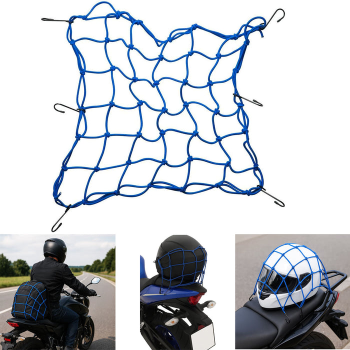 1 Motorbike Elastic Luggage Net with 6 Hook Heavy Duty Bungee Cargo Mesh 42x42cm