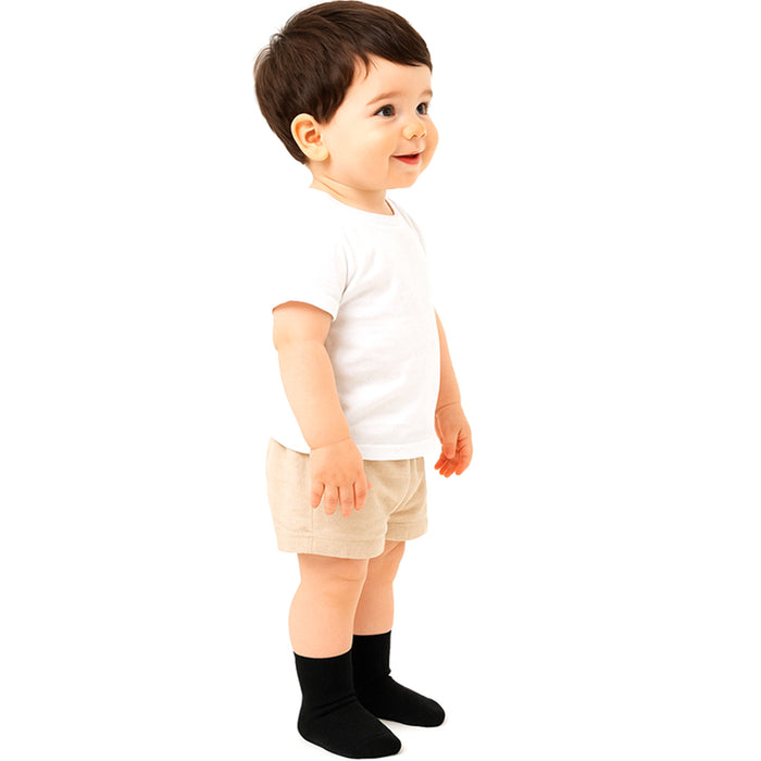 6 Pairs Unisex Little Kids Boys Girls Soft Crew Dress Socks Casual 2T 3T Black