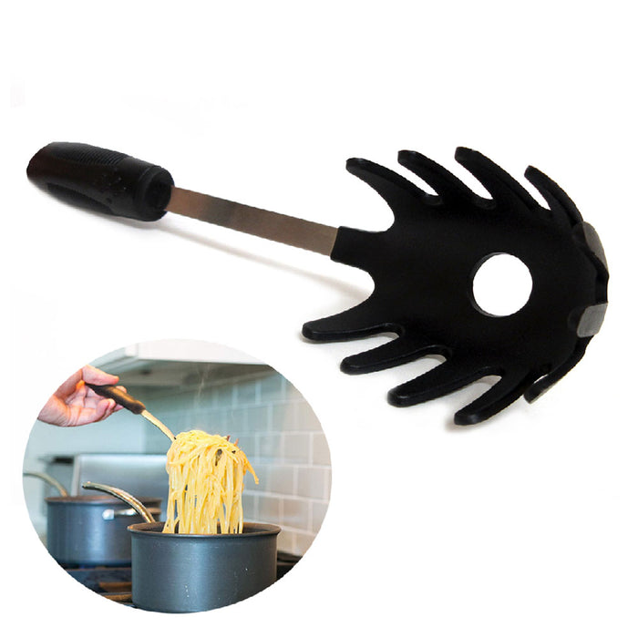 2Pc Pasta Server Spoons Spaghetti Noodle Soft Grip 12" Non Stick Kitchen Utensil