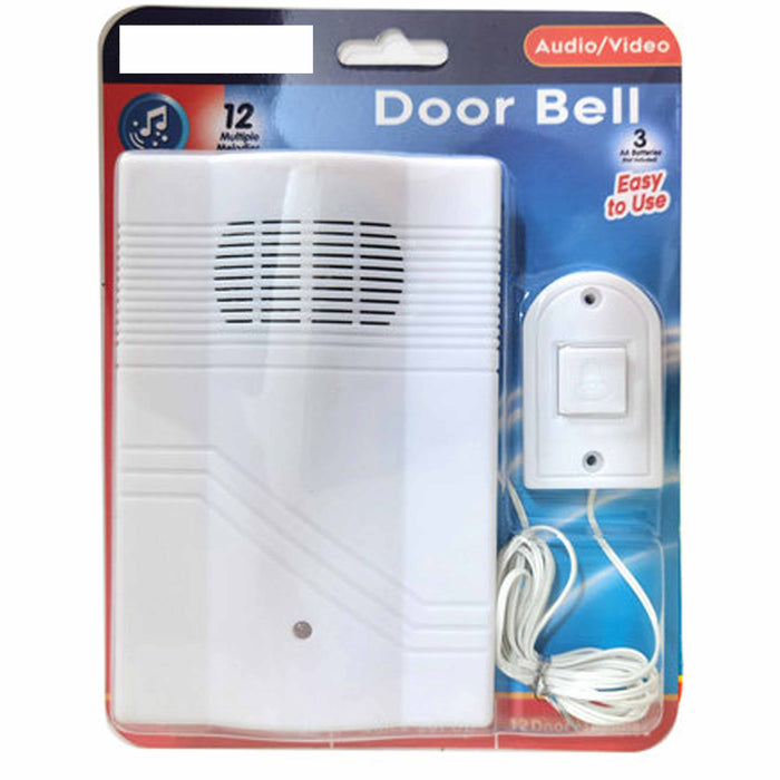 1 Wired Door Chime Visitor Bell Battery Operated Musical Melodies 12 Tunes