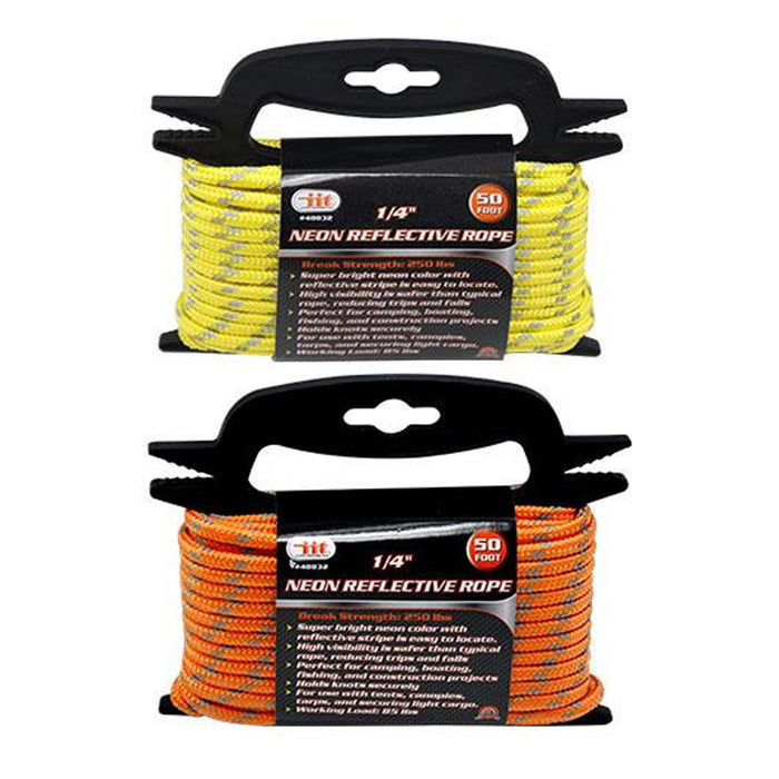 Paracord Survival Rope Bracelet Kit 50 Feet Outdoor Camping Neon Reflective Cord
