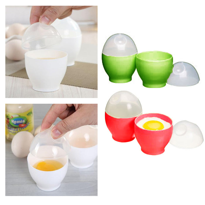 4 Pc Microwave Oven Egg Boiler Poacher Breakfast Instant Cooker Keeper Kitchen