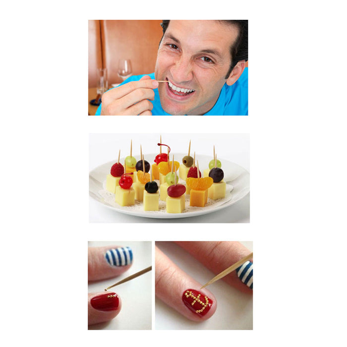 800 Ct Fruit Cheese Picks Wooden Natural Bamboo Picks Catering Parties Oral Care