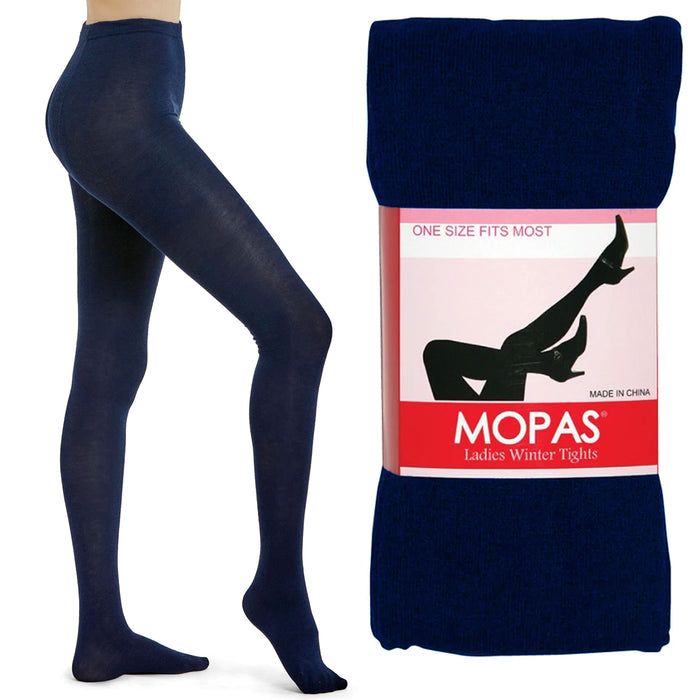1 Pair Ladies Navy Blue Winter Tights Stockings Footed Dance