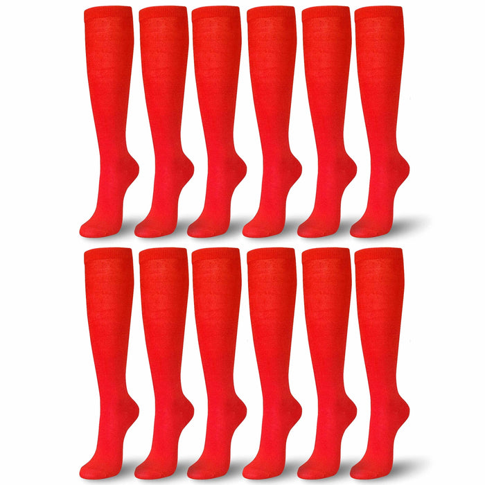 12 Pairs Girls Ladies Women Knee High Socks Long Trouser Stockings Spandex 9-11