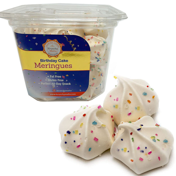2 Pk Meringues Cookies Birthday Cake Flavor Gluten Fat Free 90 Calories Sweets