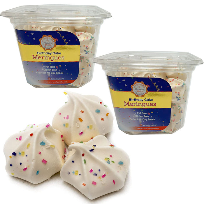 2 Pk Meringues Cookies Birthday Cake Flavor Gluten Fat Free 90 Calories Sweets