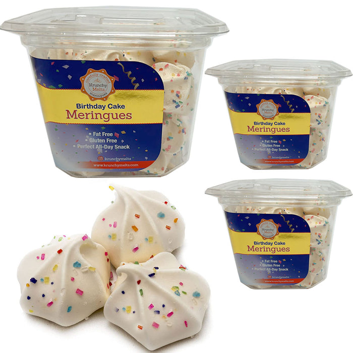 3 Pk Low Calories Birthday Cake Cookie Meringue Gluten Nut Fat Free Sweets 2.5oz