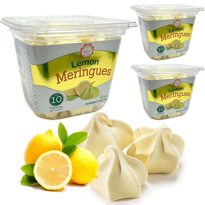 3 Pk Low Calories Lemon Cookie Meringue Snack Gluten Nut Fat Free Sweets 2.5oz