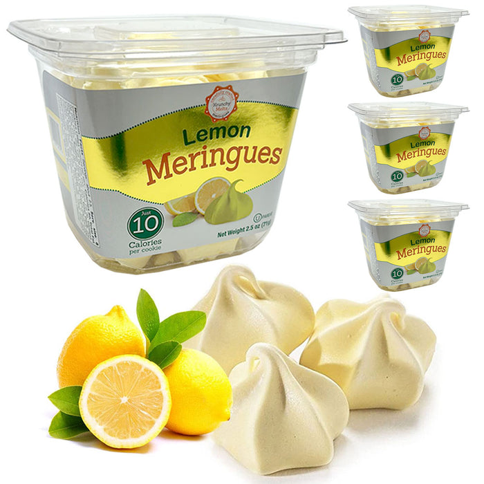 4 Pk Lemon Flavor Meringues Cookies Gluten Nut Fat Free 80 Calories Sweet Treats