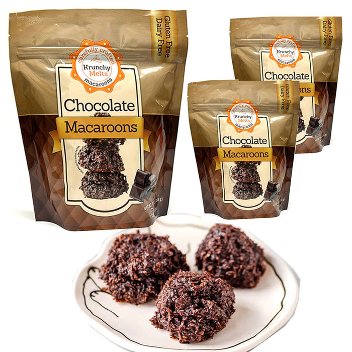 3 Pk Gourmet Chocolate Macaroons All Natural Coconut Cookies Gluten Dairy Free