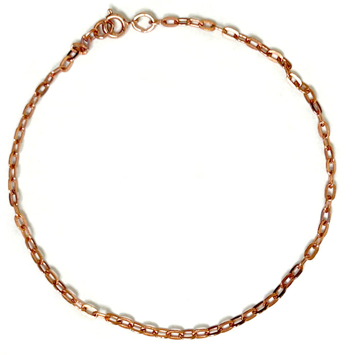 1 Pure Copper Anklet Ankle 9 3/8" Bracelet Dainty Chain Link Jewelry Arthritis