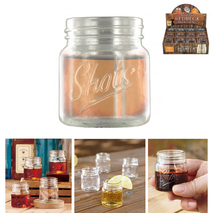 12 Pack Jar Shot Glasses Mini Mason Design 3oz Whiskey Moonshine Party Bar Drink