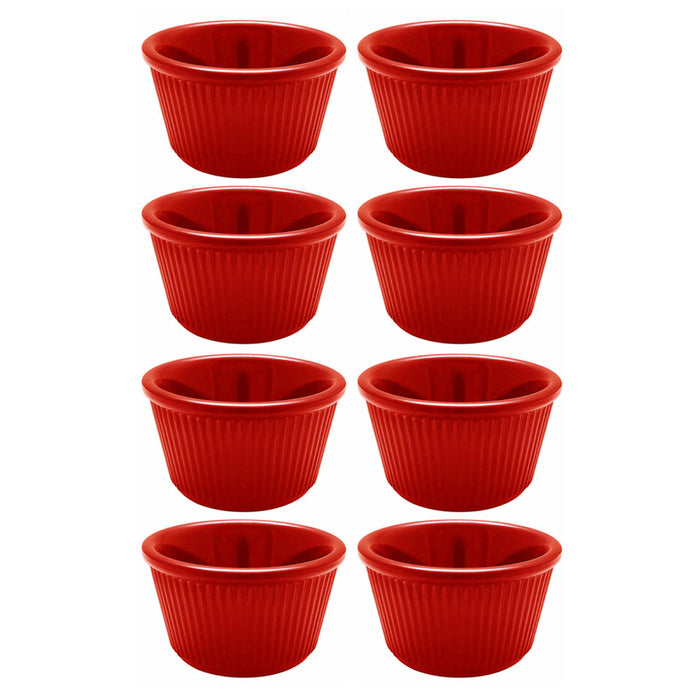 8 Red Mini Ramekins Condiment Saucers Melamine BPA Free Bowl Souffle Dish Cups