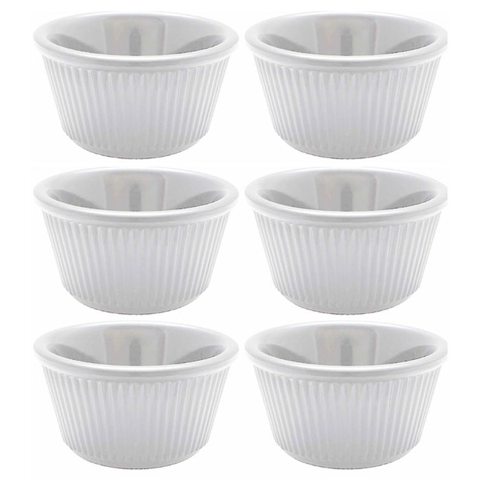 6 Mini Ramekins White Melamine Condiment Bowl Souffle Dish Saucer Cups BPA Free