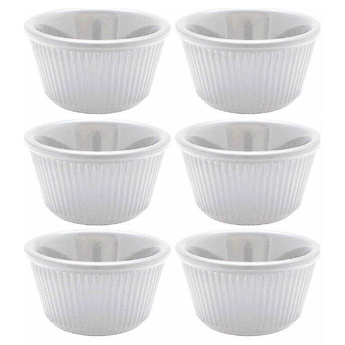 6 Mini Ramekins White Melamine Condiment Bowl Souffle Dish Saucer Cups BPA Free
