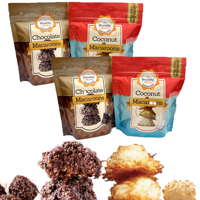 4 Pk Coconut Macaroons Cookies Chocolate Natural Non Dairy Sweets Gluten Free