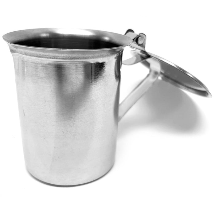 2 Stainless Steel Coffee Creamer Container Cover 10oz Milk Pitcher Lid Dispenser