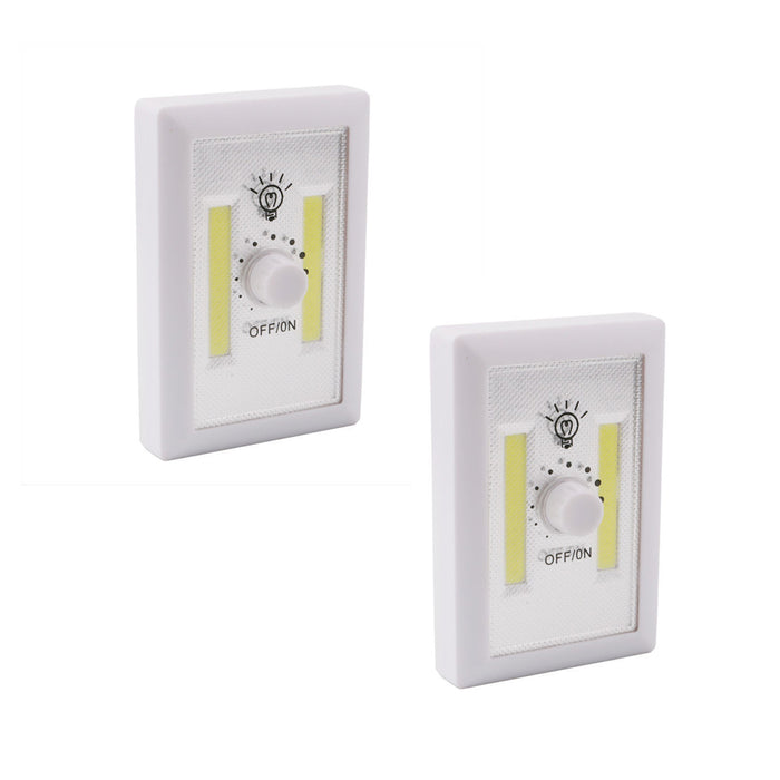 2 LED Night Light 240 Lumen Cordless COB LED Light Dimmer Under Cabinet Shelf